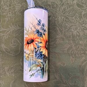 New 20 ounces skinny tall Floral Tumbler with Sunflower Design plant lover gift!